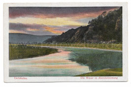 Alte Postkarte CARLSHAFEN - DIE WESER IN ABENDSTIMMUNG, um 1910