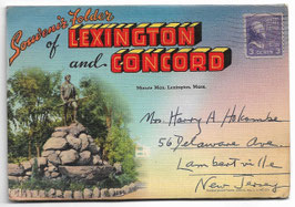 Altes Foto-Leporello  SOUVENIR FOLDER OF LEXINGTON AND CONCORD - MASSACHUSSETS, USA 1930er Jahre