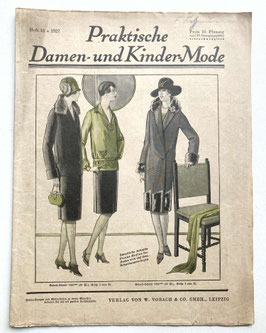 PRAKTISCHE DAMEN- und KINDERMODE vintage Modezeitschrift Modemagazin - Heft 16 von 1927