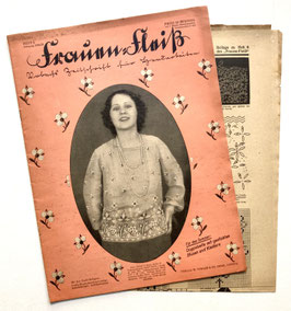 FRAUEN FLEISS Vobachs Zeitschrift für Handarbeiten mit Handarbeitsbogen - Heft Nr. 8,  Jahrgang 1928/29