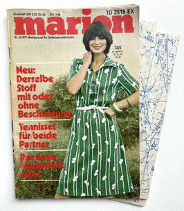 MARION - MODEJOURNAL FÜR SELBSTSCHNEIDERINNEN Vintage Modezeitschrift Nähzeitschrift mit Schnittmustern März 1977