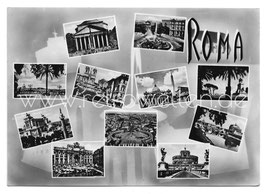 Alte Foto Postkarte ROMA - 11 SEHENSWÜRDIGKEITEN, 1960er Jahre