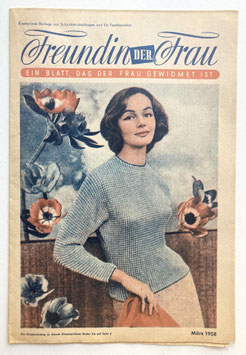 FREUNDIN DER FRAU Vintage Nähzeitschrift Modezeitschrift Modeheft mit Schnittmusterbogen - März 1958