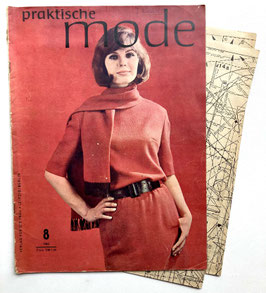 PRAKTISCHE MODE Vintage Nähzeitschrift Modezeitschrift Modemagazin mit Schnittmustern - August 1963