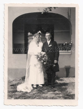 Alte Fotografie HOCHZEIT  Brautpaar aus den 1920er Jahren