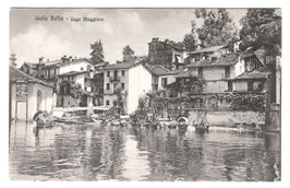 Alte Foto Postkarte LAGO MAGGIORE - ISOLA BELLA - alte Fischerhäuser um 1910