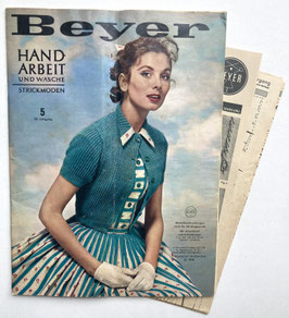 BEYER HANDARBEIT UND WÄSCHE - STRICKMODEN vintage Modezeitschrift Handarbeitszeitschrift Strickheft - Heft 5 - Mai 1958