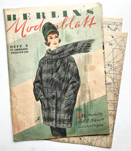 BERLINS MODENBLATT - Vintage Modezeitschrift Modemagazin mit Schnittmusterbögen - Heft 3 - März 1961