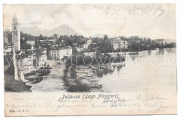 Alte Foto Postkarte LAGO MAGGIORE PALLANZA Blick auf den Ort mit See