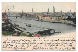 Alte Ansichtskarte BREMEN Panorama mit Weser und Altstadt, 1901