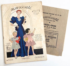 NOUVEAUTÉ französische vintage Modezeitschrift Modemagazin Frauenzeitschrift  - Nr. 23 / Dezember 1936