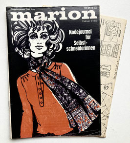MARION - MODEJOURNAL FÜR SELBSTSCHNEIDERINNEN Vintage Modezeitschrift Nähzeitschrift - Februar 1970