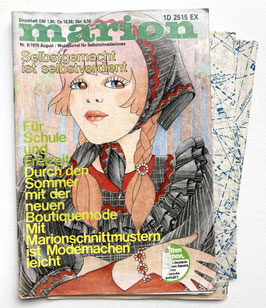 MARION - MODEJOURNAL FÜR SELBSTSCHNEIDERINNEN Vintage Modezeitschrift Nähzeitschrift - August 1975