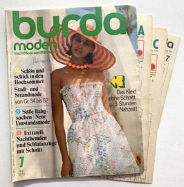 BURDA MODEN Vintage Modezeitschrift Modeheft  Modemagazin mit Schnittmustern Juli 1973
