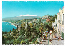 Alte Foto Postkarte TAORMINA Hotel Villa Belvedere - 1950er Jahre