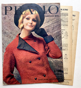 PRAMO - PRAKTISCHE MODE Vintage Nähzeitschrift Modezeitschrift Modemagazin mit Schnittmustern - August 1965
