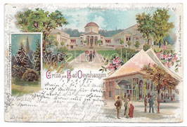 Alte Lithografie Postkarte GRUSS AUS BAD OEYNHAUSEN, Thermalbad, Wandelhalle 1898