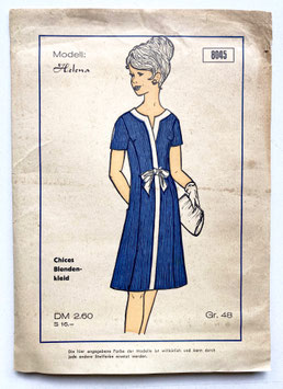 OLYMPIA  Vintage Schnittmuster Nr. 6028  Modell HELENA - Blenden-Kleid mit Schleife in Größe 48 -  1960er Jahre