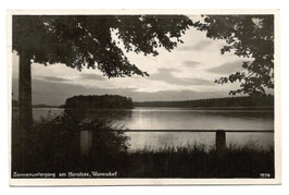 Alte Postkarte SONNENUNTERGANG AM HORSTSEE BEI WERMSDORF 1952