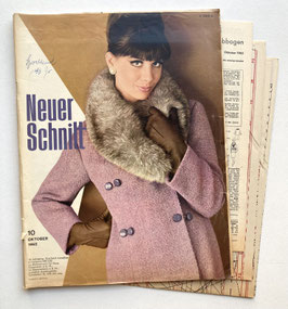 NEUER SCHNITT Vintage Nähzeitschrift Modezeitschrift Modemagazin mit Schnittmustern - Oktober 1965
