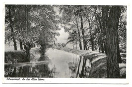Alte Postkarte DELMENHORST - AN DER ALTEN DELME Flusslandschaft 1956