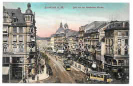 Alte Postkarte FRANKFURT AM MAIN Zeil von der Konstabler Wache, Straßenbahnen