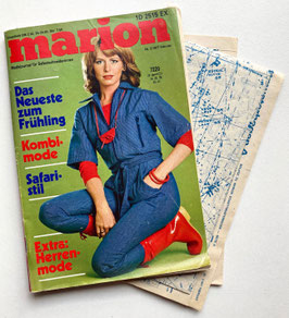 MARION - MODEJOURNAL FÜR SELBSTSCHNEIDERINNEN Vintage Modezeitschrift Nähzeitschrift mit Schnittmustern- Februar 1977