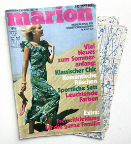 MARION - MODEJOURNAL FÜR SELBSTSCHNEIDERINNEN Vintage Modezeitschrift Nähzeitschrift mit Schnittmustern  Juni 1977
