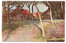 Alte Künstler Postkarte WORPSWEDE  "Bauernhof " von Otto Modersohn