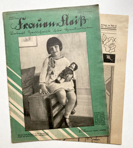 FRAUEN FLEISS Vobachs Zeitschrift für Handarbeiten mit Handarbeitsbogen - Heft Nr. 12,  Jahrgang 1928/29