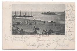 Alte Postkarte NORDERNEY Anlegebuhne für Lustschiffe - 1901