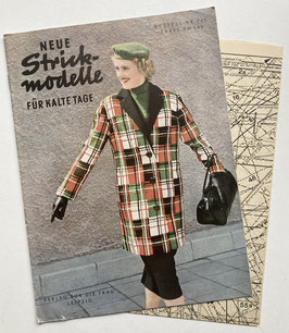 NEUE STRICKMODELLE FÜR KALTE TAGE  Vintage Modezeitschrift Strickheft Handarbeitsmagazin mit Strickanleitungen  Nr. 765/1957