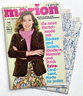 MARION - MODEJOURNAL FÜR SELBSTSCHNEIDERINNEN Vintage Modezeitschrift Nähzeitschrift mit Schnittmustern September 1977
