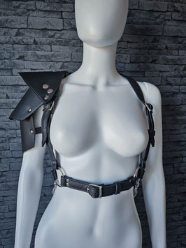BLACK SHOULDER ARMOR CLIP - Silver Hardware