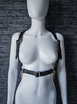 BLACK TROUBLE MAKER HARNESS - Gold Hardware