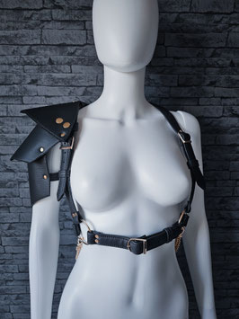 BLACK SHOULDER ARMOR CLIP - Gold Hardware