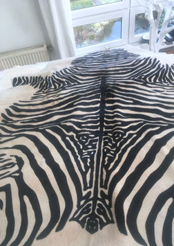 grosses creme gefärbtes Kuhfell mit Zebra print/Kuh Haut /peau de vache cowhide