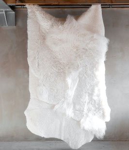 Melange-Schaffellteppich 180 x 120 cm weiss
