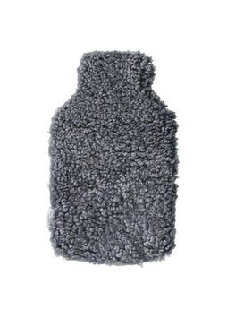 wärmflasche mit teddyfellbezug grau