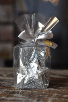 Weihnachtsseife Stern Schafmilchseife Christrose silber 100 g