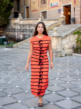 VESTIDO PIQUE SATINADO MIL LAZOS