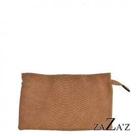 Clutch/schoudertas met slangenprint