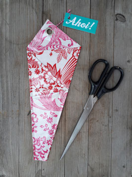 Scherenetui groß floral pink weiß rot