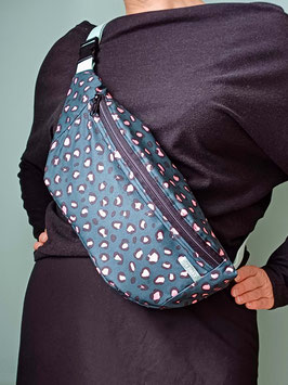 Cross Body Bag Leo wasserabweisend / Fanny Pack Damen / Festival Bag / Umhängetasche Damen / Leo Bauchtasche / Tasche petrol / Leo Muster
