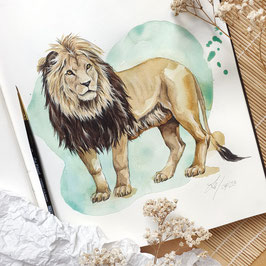 Kunstdruck - Männlicher Löwe