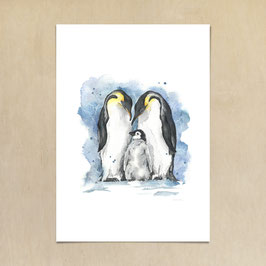 Kunstdruck - Pinguin Familie