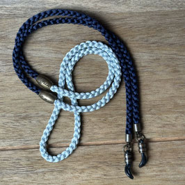 TWO TONE SILKY CORD - Geflochtene Seide Light Blue / Navy