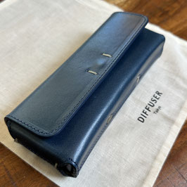 Oil Leather Rectangle Eyewear Blue / Light Grey
