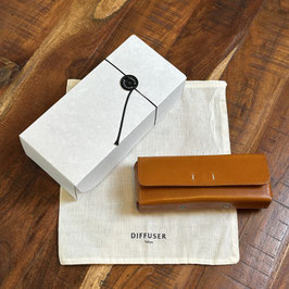 Oil Leather Rectangle Eyewear Camel / Light Brown