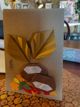 3 CARTES D'AUTOMNE ORIGAMI FAIT MAIN